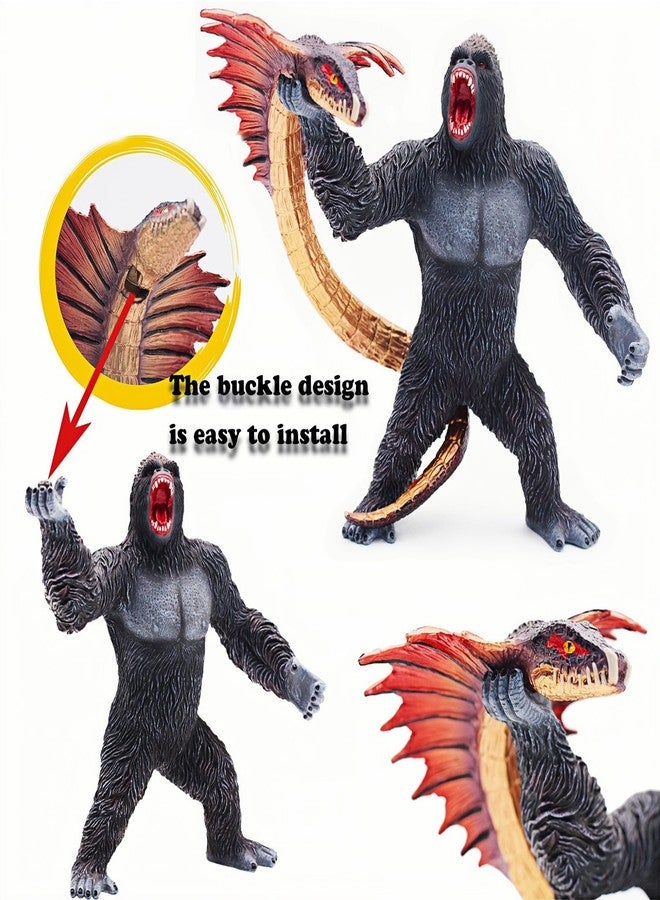 Higherbros Realistic Plastic Gorilla with Snake Model Toy - Jungle Animal Figurine for Collectors, Kids, and Home Decor - Image 3
